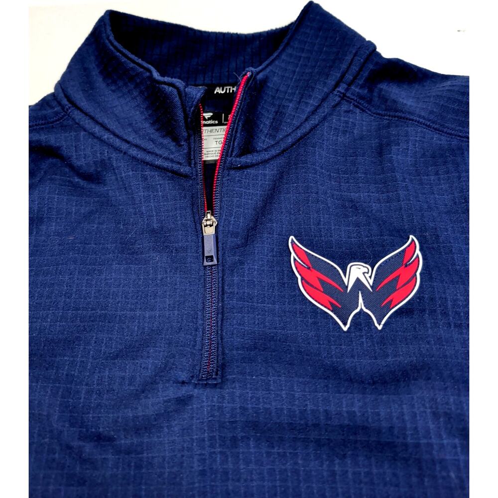 Women's Navy Washington Capitals Authentic Pro Rink Quarter-Zip Jacket XL Waffle
